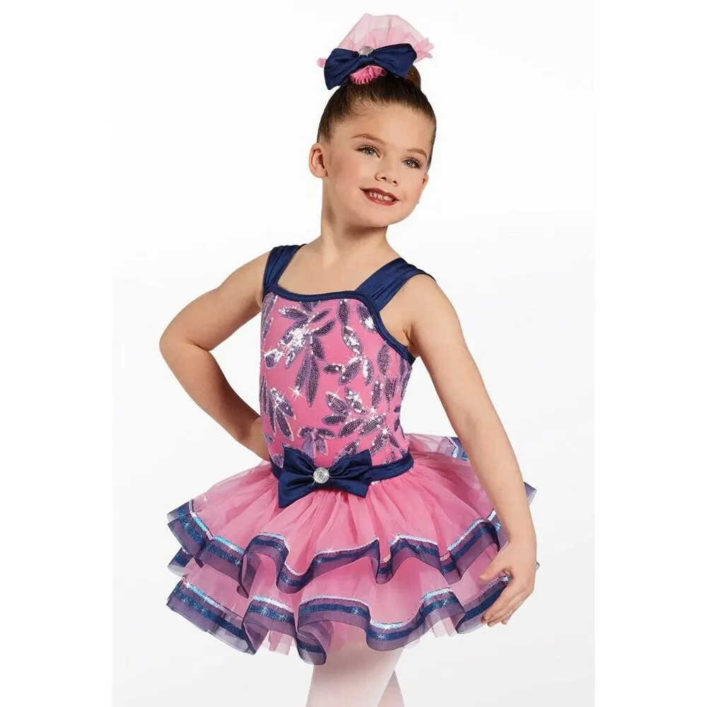 Pre-Owned Dance Costume Weissman 12446 XSmall Child Pink Tutu Jazz Sequin